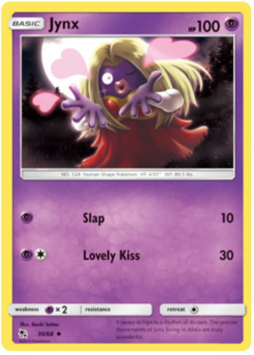 Jynx 30/68 Uncommon Reverse Holo Pokemon Card (Hidden Fates)