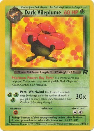 Dark Vileplume 30/82 Rare Exc. Cond Pokemon Card (Team Rocket)