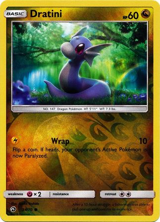 Dratini 34/70 Common Reverse Holo Pokemon Card (Dragon Majesty)