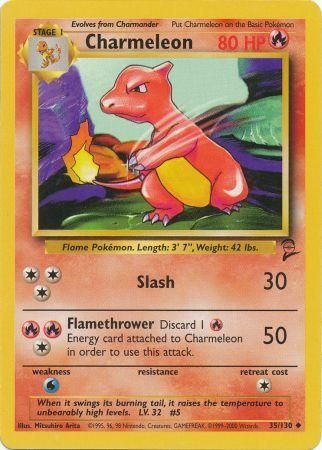 Charmeleon 35/130 Uncommon Pokemon Card (Base Set 2)