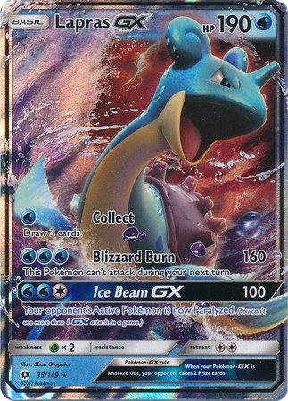 Lapras GX 35/149 Ultra Rare Pokemon Card (Sun & Moon Base Set)