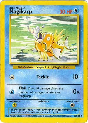 Magikarp 35/102 Exc. Cond Uncommon Pokemon Card (Base Set)