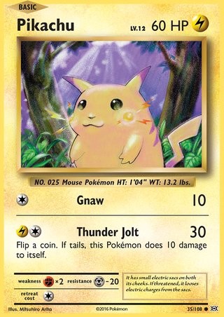 Pikachu 35/108 Common Pokemon Card (XY Evolutions)