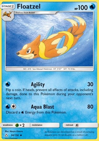 Float Pokemon Floatzel 36/156 Uncommon Pokemon Card (Ultra Prism) — Titan Cards Ltd