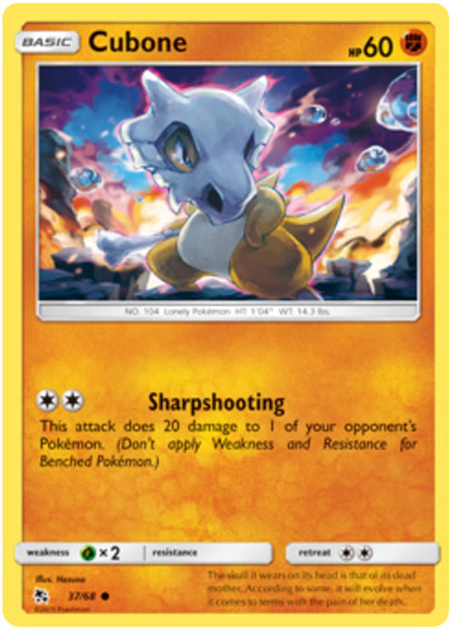 Cubone 37/68 Common Pokemon Card (Hidden Fates)