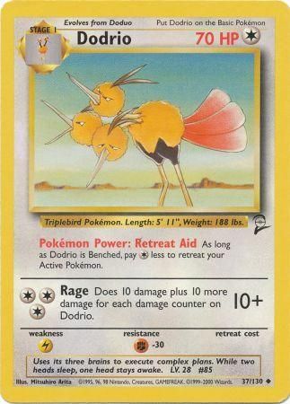 Dodrio 37/130 Uncommon Pokemon Card (Base Set 2)