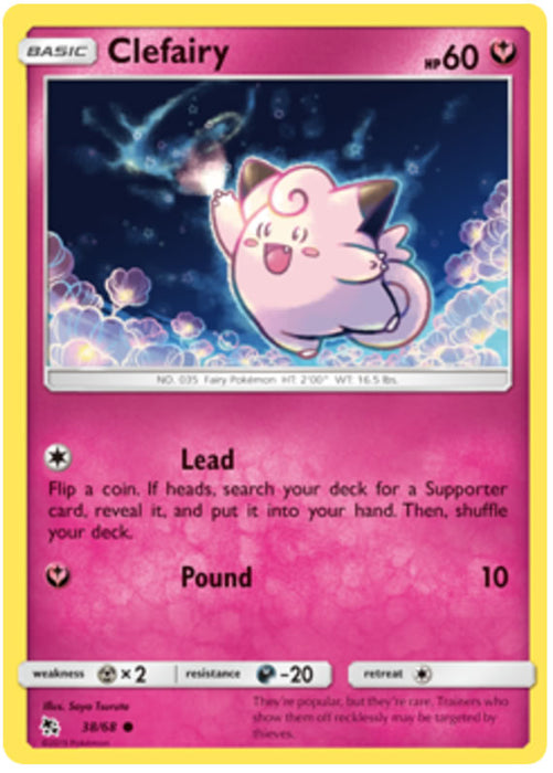 Clefairy 38/68 Common Reverse Holo Pokemon Card (Hidden Fates)