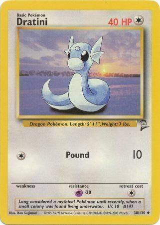 Dratini 38/130 Uncommon Pokemon Card (Base Set 2)