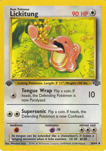 Lickitung 38/64 Uncommon Pokemon Card (Jungle Set)