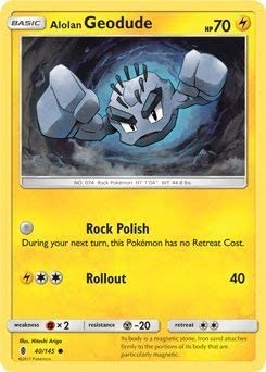 Alolan Geodude 40/145 Common Reverse Holo Pokemon Card (SM Guardians Rising)