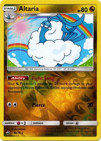 Altaria 40/70 Rare Reverse Holo Pokemon Card (Dragon Majesty)