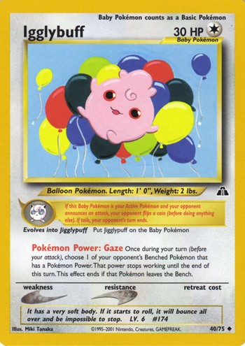 Igglybuff 40/75 Uncommon Pokemon Card (Neo Discovery)