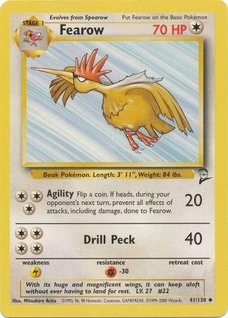 Fearow 41/130 Uncommon Pokemon Card (Base Set 2)