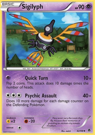 Sigilyph 42/98 Uncommon Pokemon Card (Emerging Powers)