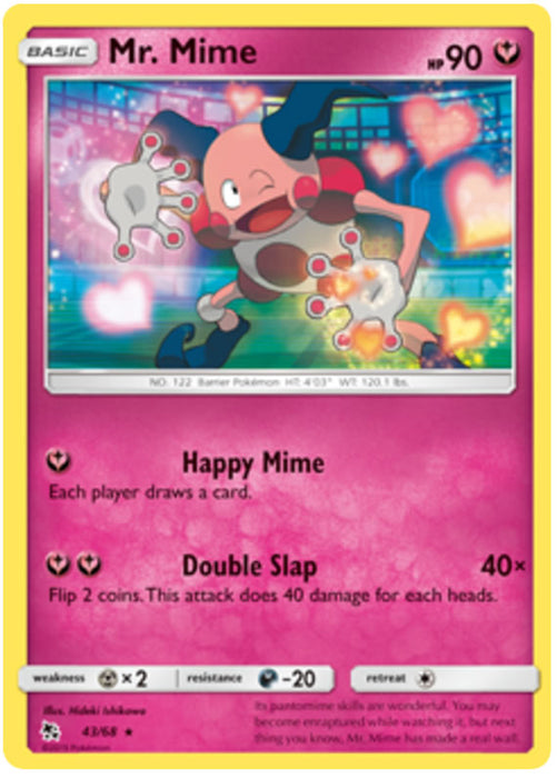 Mr. Mime 43/68 Rare Reverse Holo Pokemon Card (Hidden Fates)