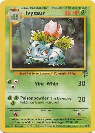 Ivysaur 44/130 Uncommon Pokemon Card (Base Set 2)