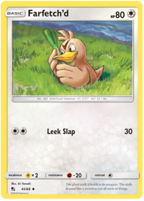 Farfetch'd 45/68 Uncommon Reverse Holo Pokemon Card (Hidden Fates)