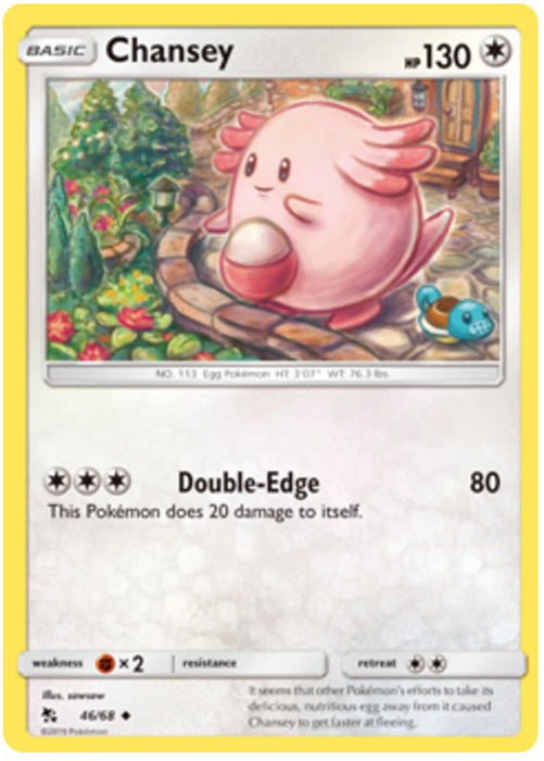 Chansey 46/68 Uncommon Reverse Holo Pokemon Card (Hidden Fates)