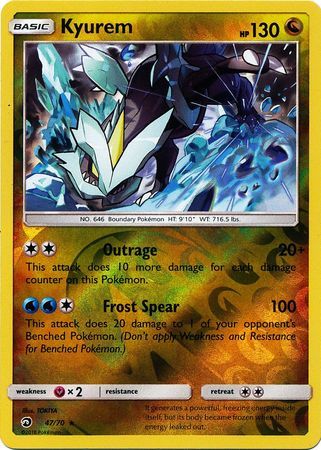 Kyurem 47/70 Rare Reverse Holo Pokemon Card (Dragon Majesty)