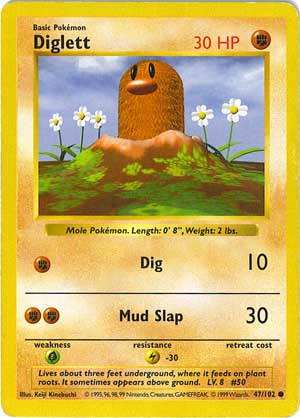 Diglett 47/102 Common Pokemon Card (Base Set) — Titan Cards Ltd