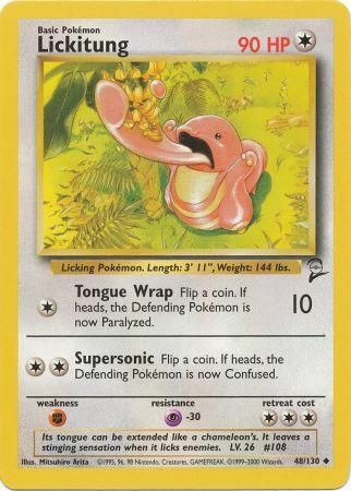 Lickitung 48/130 Uncommon Pokemon Card (Base Set 2)