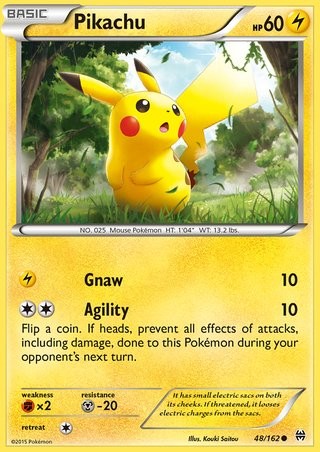 Pikachu 48/162 Common Pokemon Card (XY BREAKThrough)