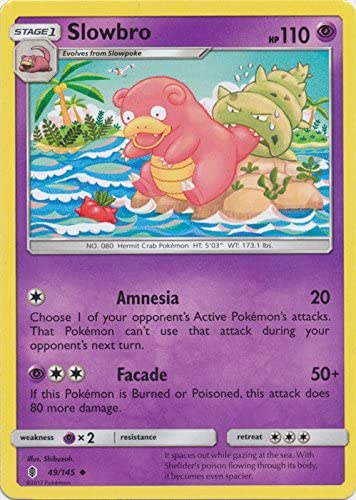 Slowbro 49/145 Uncommon Pokemon Card (SM Guardians Rising)