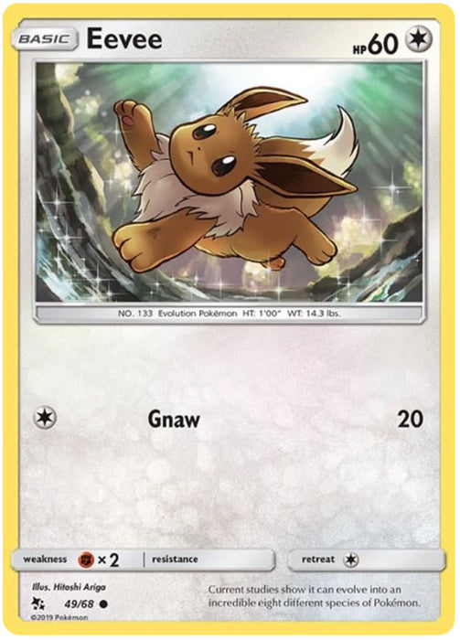 Eevee 49/68 Common Reverse Holo Pokemon Card (Hidden Fates)