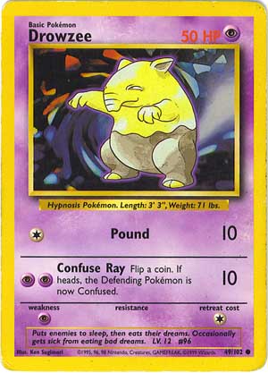 Drowzee 49/102 Exc. Cond Common Pokemon Card (Base Set)