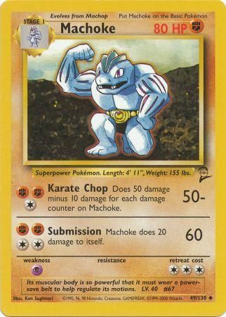 Machoke 49/130 Uncommon Pokemon Card (Base Set 2)