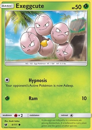 Exeggcute 4/111 Common Pokemon Card (SM Crimson Invasion)