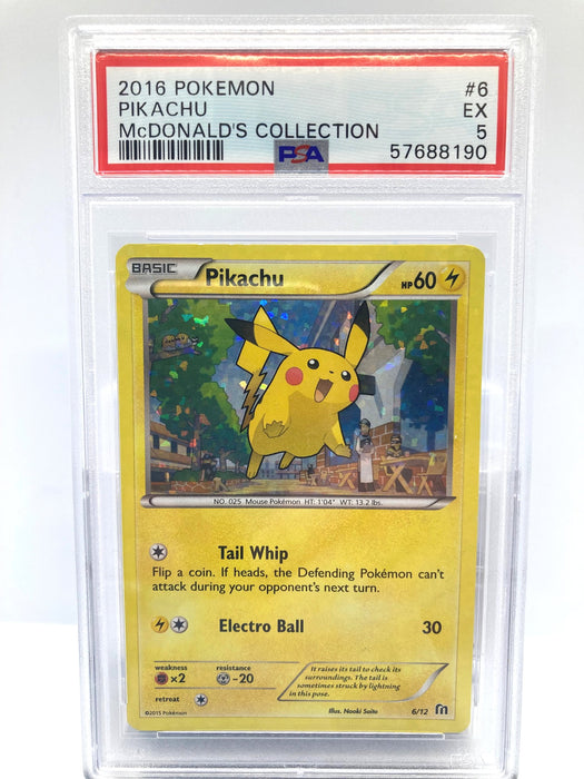 Pikachu 6/12 PSA 5 Graded Pokemon Card (McDonalds Collection 2015)