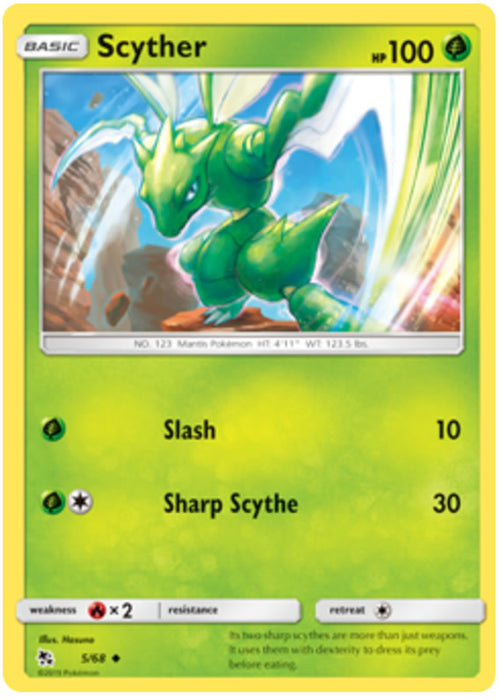 Scyther 5/68 Uncommon Pokemon Card (Hidden Fates)