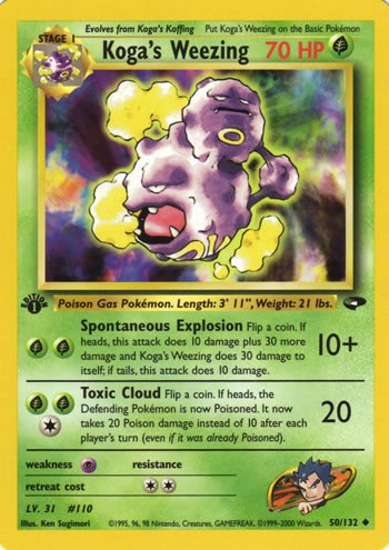 Koga's Weezing 50/132 Uncommon Pokemon Card (Gym Challenge) Titan Cards Ltd Koga's Weezing 50/132 Uncommon Pokemon Card (Gym Challenge) Titan Cards Ltd