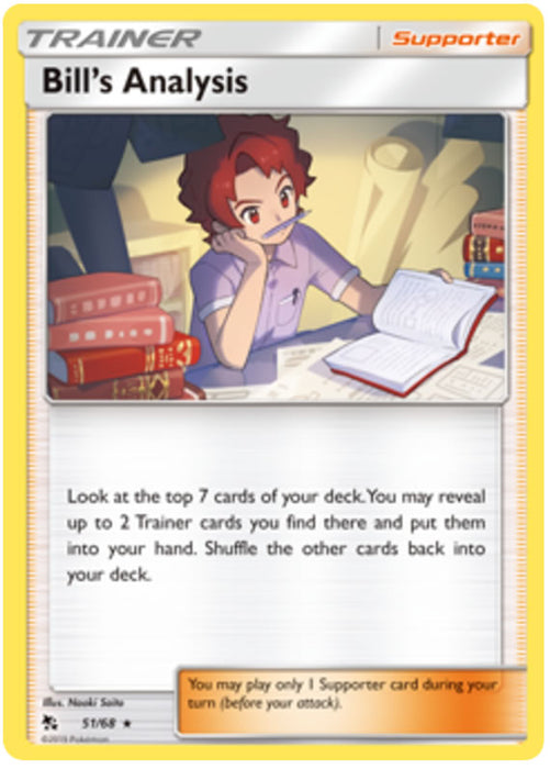 Bill's Analysis 51/68 Rare Pokemon Card (Hidden Fates)