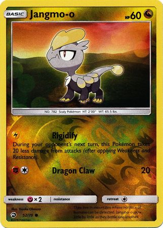 Jangmo-o 52/70 Common Reverse Holo Pokemon Card (Dragon Majesty)