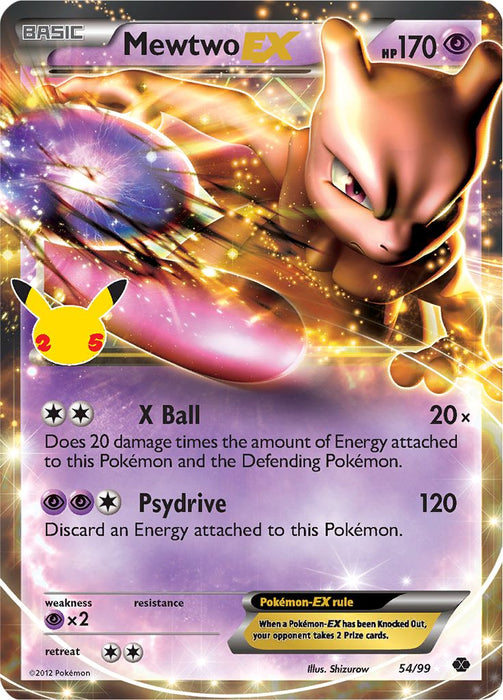 Mewtwo EX (Next Destinies) 54/99 Ultra Rare Pokemon Card (Celebrations Classic Collection)