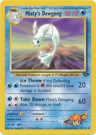 Misty's Dewgong 54/132 Common Pokemon Card (Gym Challenge)