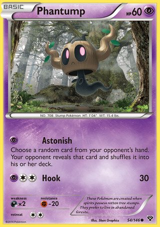 Phantump 54/146 Common Pokemon Card (XY Base Set)
