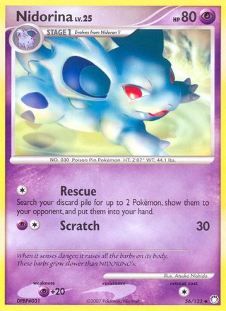 Nidorina 56/123 Uncommon Pokemon Card (Mysterious Treasures)