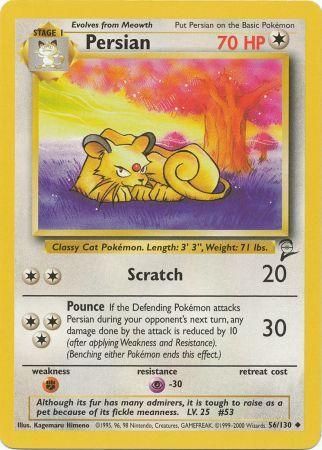 Persian 56/130 Uncommon Pokemon Card (Base Set 2)