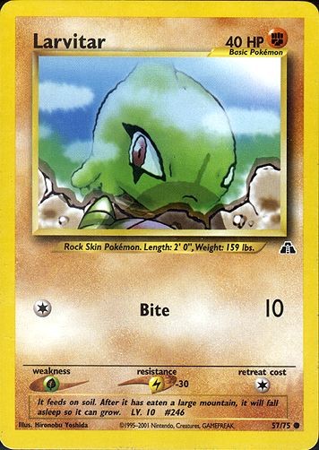 Larvitar 57/75 Common Pokemon Card (Neo Discovery)