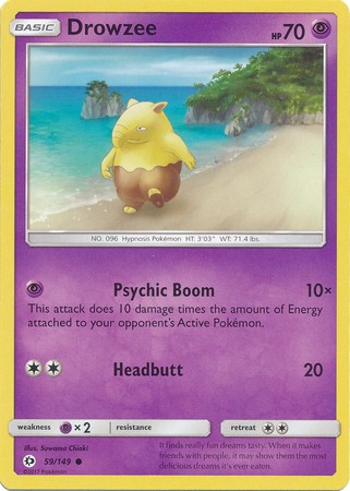 Drowzee 59/149 Common Reverse Holo Pokemon Card (Sun & Moon Base Set)