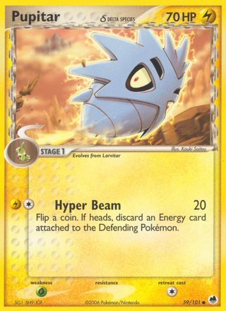 pokemon pupitar card Pupitar d 59/101 Common Pokemon Card (EX Dragon Frontier) — Titan Cards Ltd