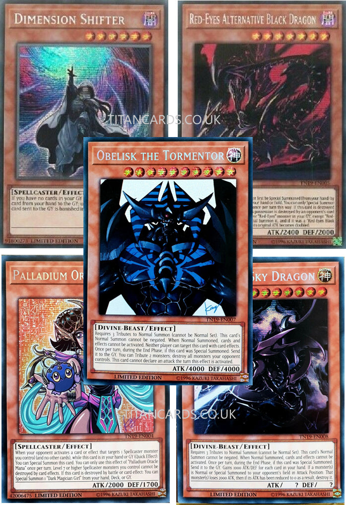 YuGiOh Secret Rare 2019 5 Pack TN19EN005, EN004, EN007 EN008 & EN