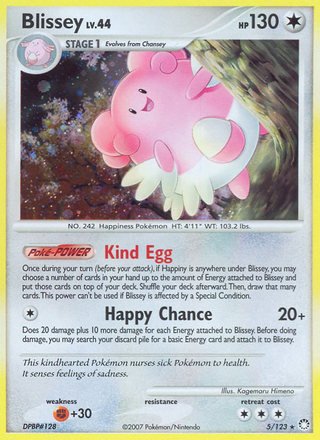 Blissey 5/123 Rare Holo Pokemon Card (Mysterious Treasures)