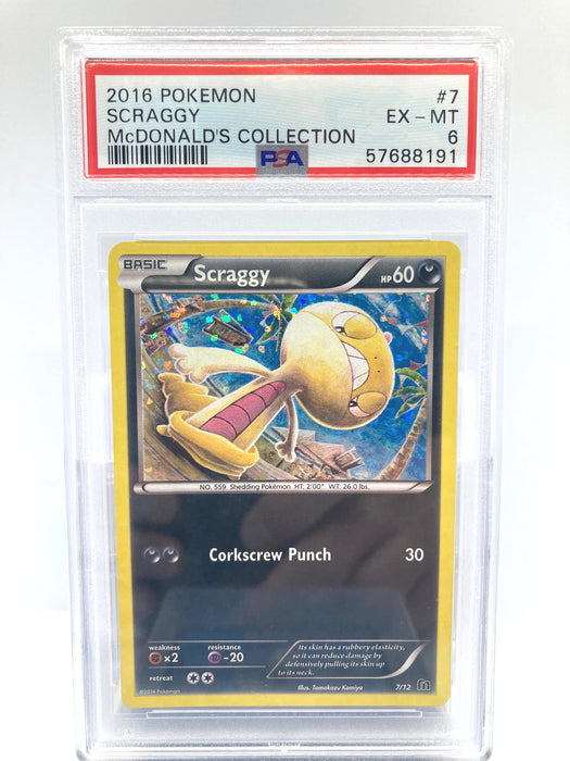 Scraggy 7/12 PSA 6 Graded Pokemon Card (McDonalds Pokemon Collection 2014)