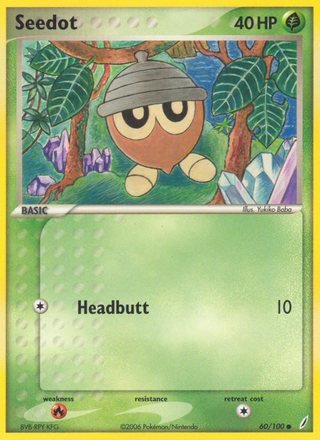 Seedot 60/100 Common Pokemon Card (EX Crystal Guardians) — Titan Cards Ltd