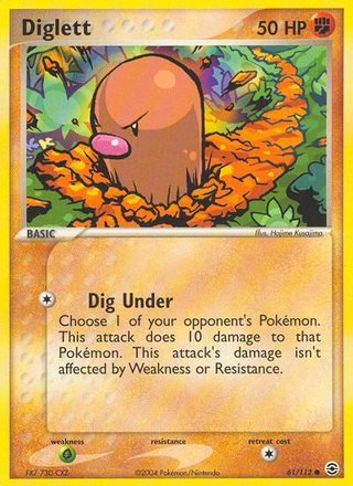 Diglett 61/112 Common Pokemon Card (EX FireRed & LeafGreen