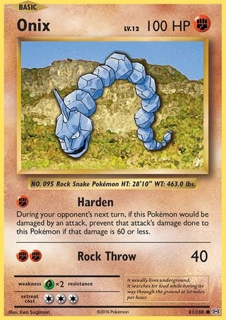 Onix 61/108 Common Pokemon Card (XY Evolutions) — Titan Cards Ltd